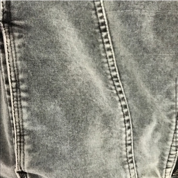 Guess velvet suede denim moto jacket gray silver - Picture 4 of 5